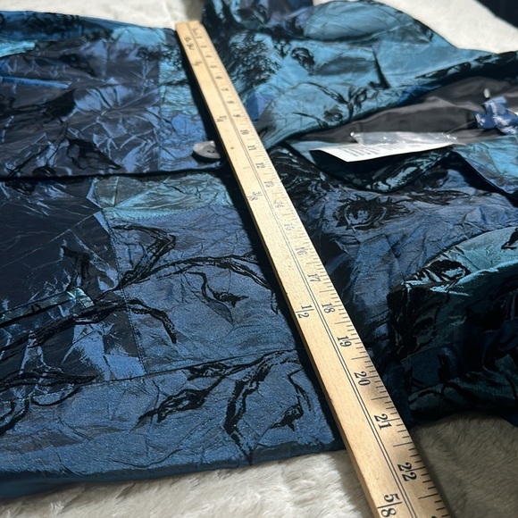Susan Graver one button Teal Black Velvet evening light Jacket Blazer Medium NEW - Picture 11 of 16